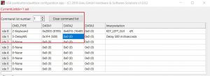 Programming USB module in main dialogue - new command type in new index row