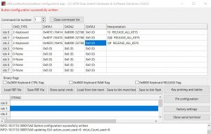 Customizing USB module via GUI- programming results for "123"