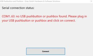 Connecting the USB module with the GUI - serial connection status